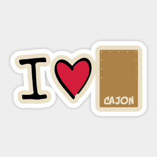 I love Cajon Sticker